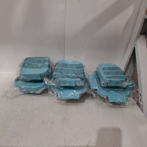 12PC BENTGO GLASS LEAK-PROOF FOOD STORAGE CONTAINER - CLEAR/AQUA BLUE (MODEL: 1949908) image 3