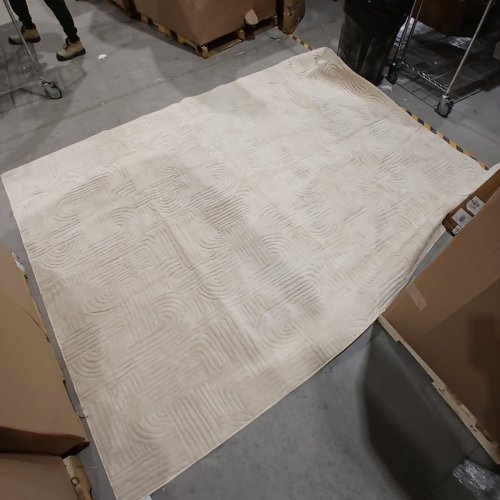ABSTRACT PATTERN AREA RUG - 8FT X 10FT - IVORY image 2