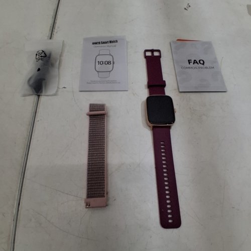 UNISEX SOUYIE AI VOICE SMART WATCH FITNESS TRACKER - 1.85" DISPLAY, 24/7 HEART RATE MONITOR, STRESS/SPO2/SLEEP TRACKER, IP68 WATERPROOF, FOR ANDROID/IOS - GOLD & BURGUNDY (MODEL: IDW28) image 2