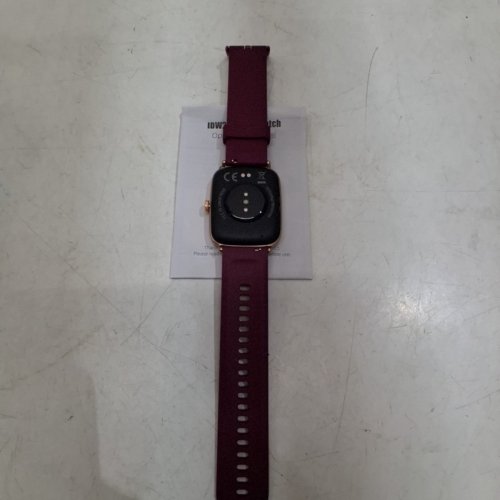 UNISEX SOUYIE AI VOICE SMART WATCH FITNESS TRACKER - 1.85" DISPLAY, 24/7 HEART RATE MONITOR, STRESS/SPO2/SLEEP TRACKER, IP68 WATERPROOF, FOR ANDROID/IOS - GOLD & BURGUNDY (MODEL: IDW28) image 4