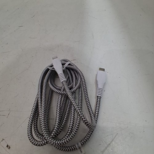 ONN LIGHTNING TO USB-C BRAIDED CHARGING CABLE - 6FT - GREY / WHITE image 2