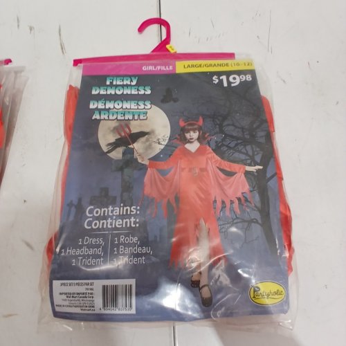 3PC GIRLS PARTYHOLIC FIERY DEMONESS COSTUME - LARGE (10-12) - RED (STYLE: 70196) image 2