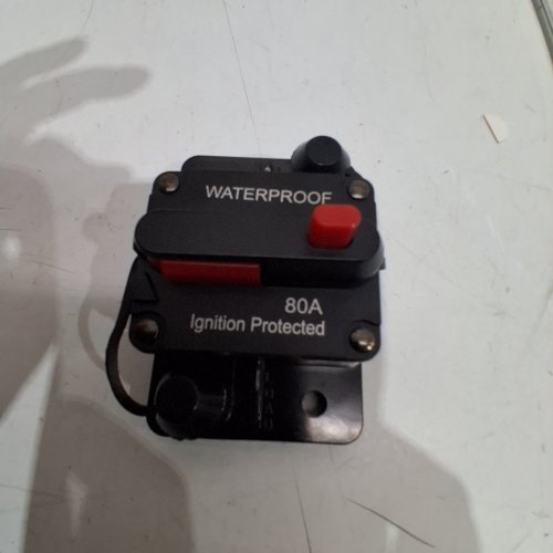 CIRCUIT BREAKER MANUAL RESET WATERPROOF INLINE FUSE INVERTER - 80AMP - 12V-48V -BLACK/RED image 2