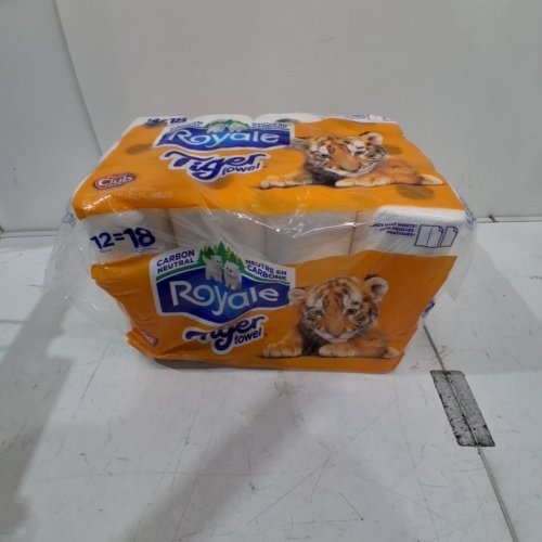 12PK ROYALE TIGER TOWEL 2PLY PAPER TOWEL ROLLS - 74 SHEETS PER ROLL - 888 TOTAL - WHITE image 2