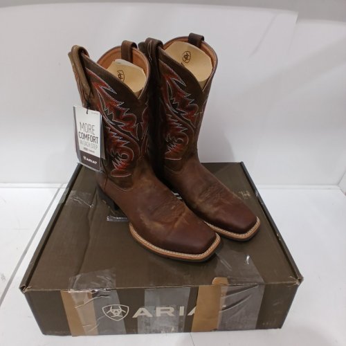 MEN'S ARIAT SPORT HERDSMAN COWBOY BOOTS - SIZE 10 D MEDIUM - POWDER BROWN (STYLE: 10018702) image 2