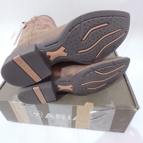 MEN'S ARIAT SPORT HERDSMAN COWBOY BOOTS - SIZE 10 D MEDIUM - POWDER BROWN (STYLE: 10018702) image 5