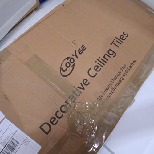 23PK LOOYEE CROSS-SHAPED BLOCK DESIGN DECORATIVE PVC CEILING TILE - 24" X 24" - WHITE image 2