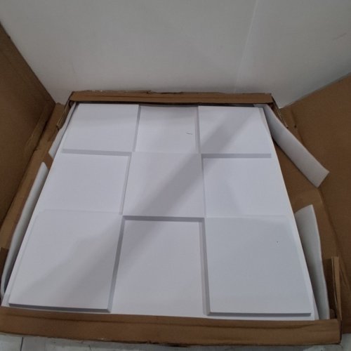 23PK LOOYEE CROSS-SHAPED BLOCK DESIGN DECORATIVE PVC CEILING TILE - 24" X 24" - WHITE image 3
