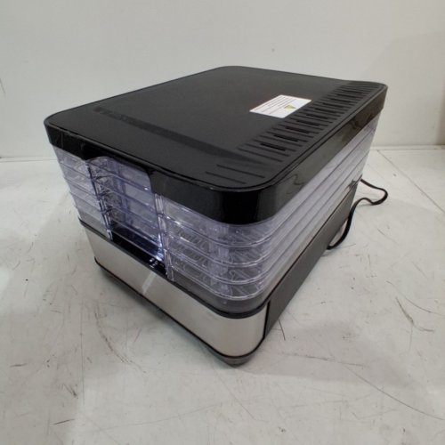 ELECTRIC 5-TRAY FOOD DEHYDRATOR MACHINE - 120V, 300W - BLACK/SILVER (MODEL-DH805) image 4