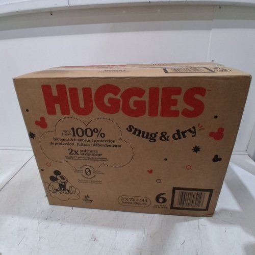 144PK HUGGIES SNUG AND DRY BABY DIAPERS - SIZE 6 (35+LB) - MICKEY MOUSE (MODEL: 56414) image 2
