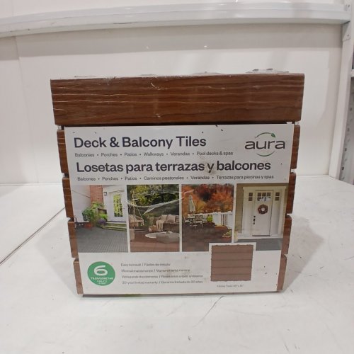 6PK AURA DECK & BALCONY TILES - 12" X 12" - HONEY TEAK image 2