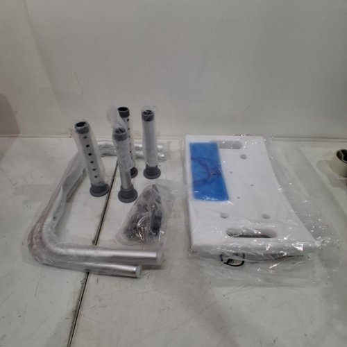 VEVOR ADJUSTABLE HEIGHT SHOWER/BATH CHAIR - 14.2"-19" - WHITE/SILVER (MODEL: 202D) image 2
