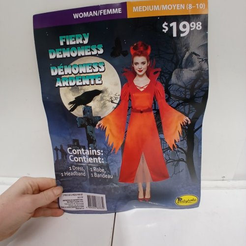 GIRLS PARTYHOLIC FIERY DEMONESS COSTUME - MEDIUM (8-10) - RED image 2