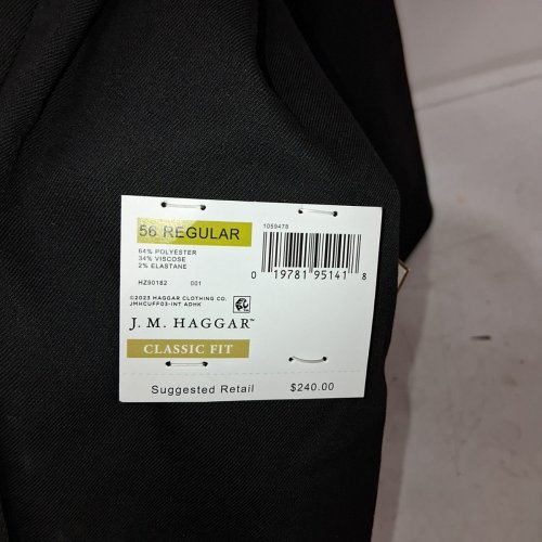 MEN'S J.M. HAGGAR CLASSIC FIT SUIT JACKET - 56 REGULAR - BLACK (STYLE: HZ90182) image 4