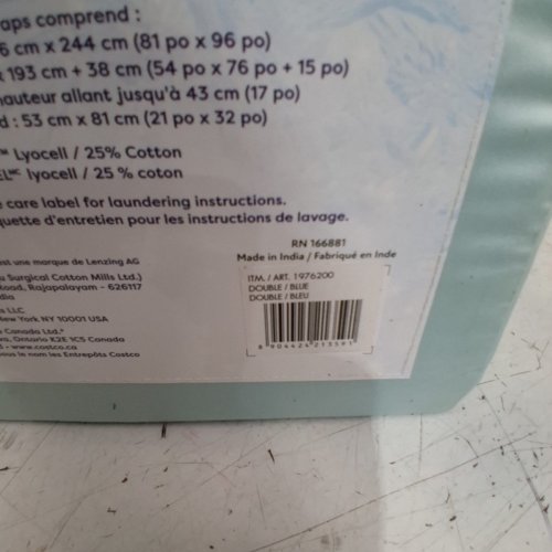 6PC SLUMBERCHILL COOLING BED SHEET SET WITH 4 PILLOW CASES - DOUBLE - BLUE (MODEL: 1976200) image 4