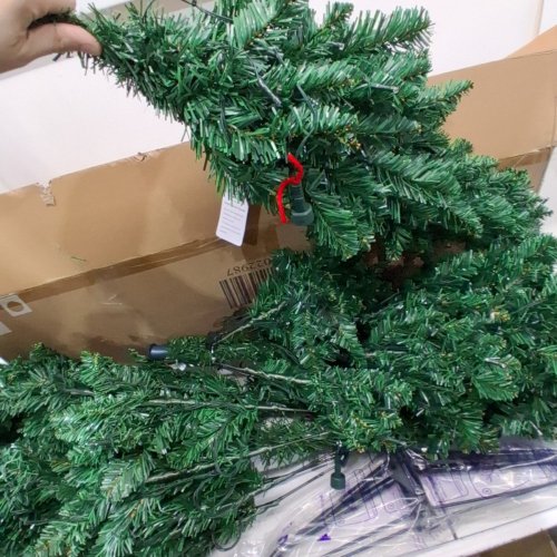 COSTWAY PRE-LIT ARTIFICIAL CHRISTMAS TREE WITH 350 LED MULTICOLOUR LIGHTS - 7.5FT - GREEN (MODEL: CM22075) image 4