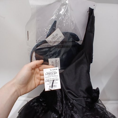 3PC DARK MAGIC DRAGON COSTUME SET - LARGE 10-12 - BLACK (STYLE: 40943BK(S)) image 4