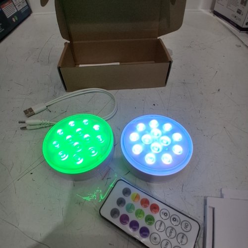 2PC UNBRANDED SWIMMING POOL LED LIGHTS - 2 REMOTES image 2