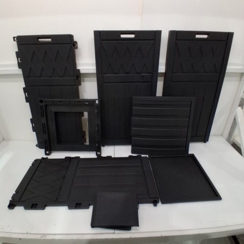 DWVO 38 GALLON PANEL-SIDED TRASH CAN WITH SLIDE OUT DRIP TRAY - 16"X16"X33.5" - BLACK (MODEL: GD0S0S-6001) image 3