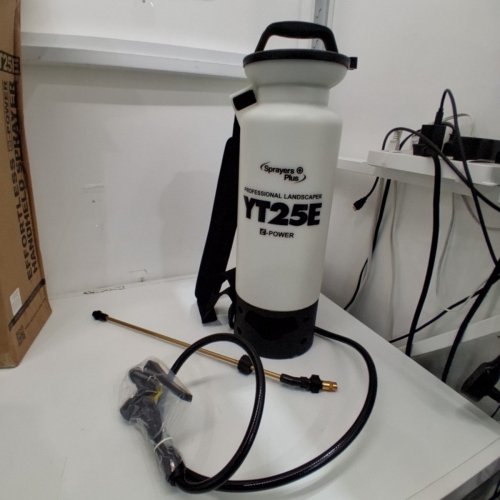 SPRAYERS PLUS BATTERY POWERED SPRAYER TOOL, 12V LITHIUM ION WITH VITON SEALS, O-RING, BRASS WAND / NOZZLE AND COMFORTABLE SHOULDER STRAP, 2GAL, 51" HOSE LENGTH, WHITE/BLACK, (MODEL: YT25E) image 2