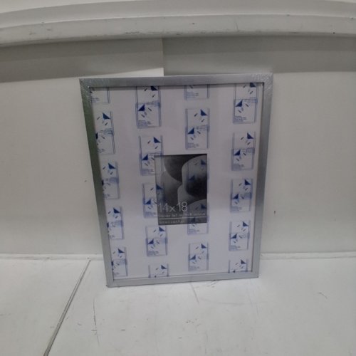 AMERICAN FLAT WALL MOUNTED WOODEN PICTURE FRAME - 14" X 18" - SILVER image 2