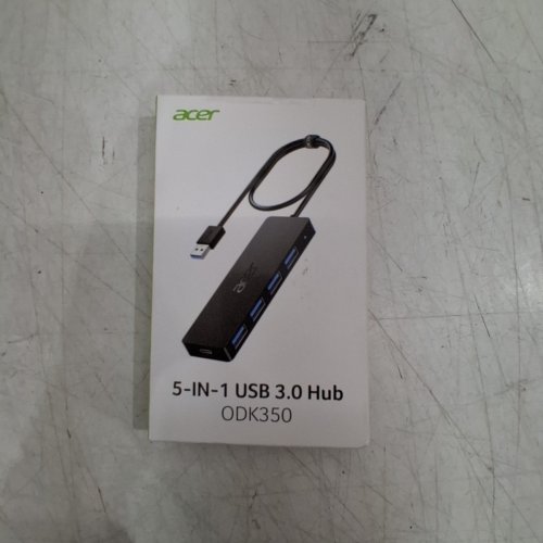 ACER 5-IN-1 4 PORT ULTRA SLIM USB ADAPTER WITH TYPE C AND USBA - BLACK (MODEL: ODK350) image 4