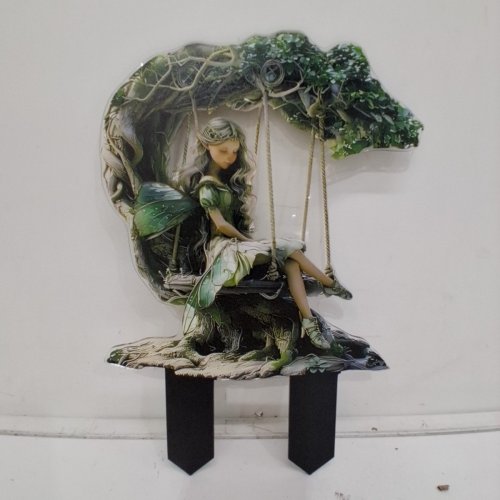 DECORATIVE PRINTED GLASS FAIRY AND GARDEN ARCH ART - 12" X 8" image 2