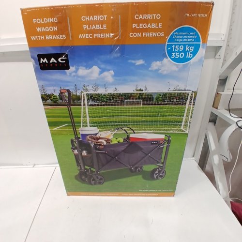 MAC SPORTS FOLDING WAGON WITH BRAKES AND POCKETS - 8.6" X 21.7" X 25" - 350LBS CAP - BLACK (MODEL: 1872234) image 5