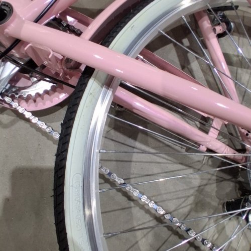 K+POP FOLDING BICYCLE WITH BASKET - 26" - PINK/BROWN image 3