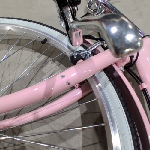K+POP FOLDING BICYCLE WITH BASKET - 26" - PINK/BROWN image 4