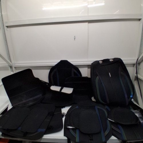 15PC FULL SET CAR PASS NAPPA LEATHER DURABLE WATERPROOF UNIVERSAL ANTI SLIP CAR SEAT COVERS - FOR SELECT MODELS - BLACK CHAMELEON IRIDESCENT REFLECTIVE image 2