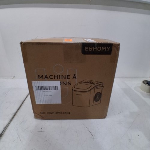 EUHOMY COUNTERTOP ICE MAKER MACHINE WITH HANDLE, BASKET AND SCOOP - MAKES 26LBS PER DAY - WHITE - (MODEL:IM001-BWH-CAEH) image 4