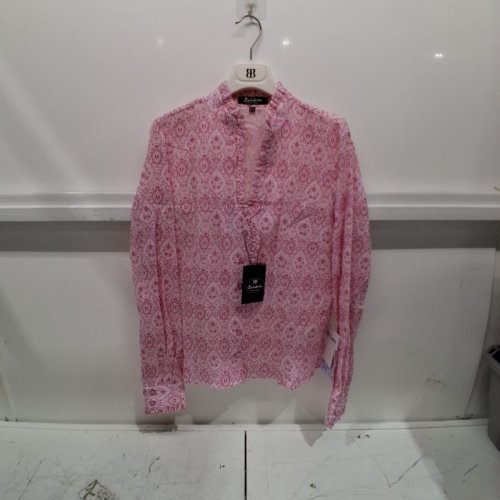 WOMEN'S BARILOCHE BUTTON-UP SHIRT - LARGE - 42 - PINK / WHITE / FLORAL (STYLE : AGAVE) image 2