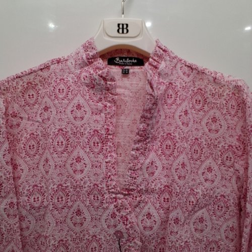 WOMEN'S BARILOCHE BUTTON-UP SHIRT - LARGE - 42 - PINK / WHITE / FLORAL (STYLE : AGAVE) image 4