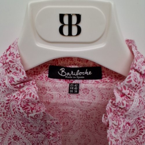 WOMEN'S BARILOCHE BUTTON-UP SHIRT - LARGE - 42 - PINK / WHITE / FLORAL (STYLE : AGAVE) image 5