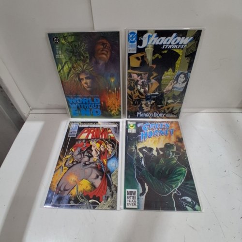 4 ASSORTED NOW, ULTRAVERSE, AND DC COMIC BOOKS - GREEN HORNET #3, PRIME #3, WORLD WITHOUT END #6 OF 6, THE SHADOW STRIKES #24 image 2