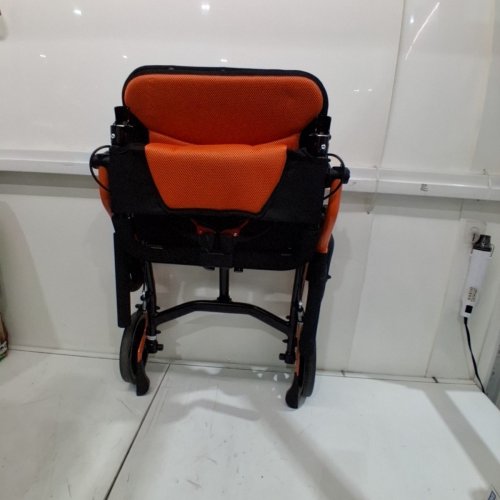 GARVEE LIGHTWEIGHT FOLDING TRANSPORT CHAIR, ULTRA LIGHTWEIGHT - 37" - BLACK / ORANGE - (MODEL: DH01411) image 2
