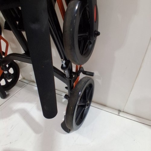 GARVEE LIGHTWEIGHT FOLDING TRANSPORT CHAIR, ULTRA LIGHTWEIGHT - 37" - BLACK / ORANGE - (MODEL: DH01411) image 3