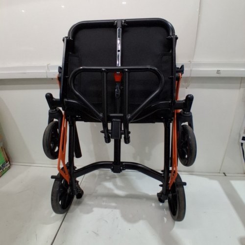 GARVEE LIGHTWEIGHT FOLDING TRANSPORT CHAIR, ULTRA LIGHTWEIGHT - 37" - BLACK / ORANGE - (MODEL: DH01411) image 4