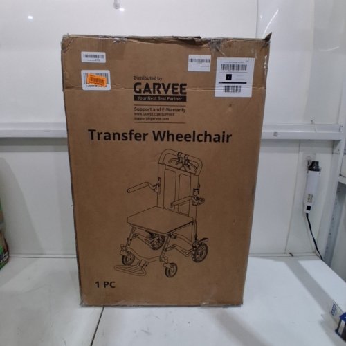 GARVEE LIGHTWEIGHT FOLDING TRANSPORT CHAIR, ULTRA LIGHTWEIGHT - 37" - BLACK / ORANGE - (MODEL: DH01411) image 5