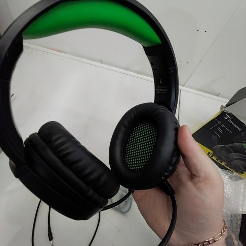 BINNUNE GAMING HEADSET WITH MICROPHONE - BLACK/GREEN image 3