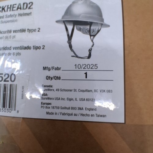 JACKSON SAFETY BLOCKHEAD2 TYPE 2 FULL BRIM HARD HAT - VENTED CLASS C - WHITE (MODEL:22520) image 6