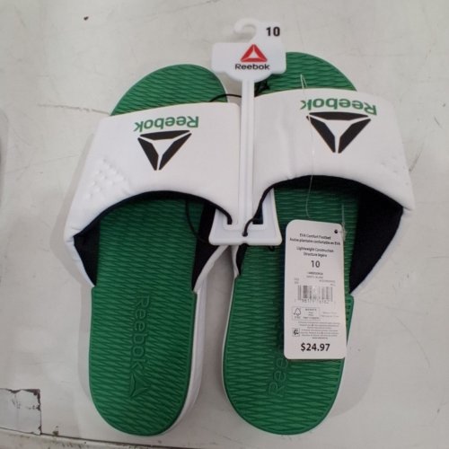 MEN'S REEBOK EVA SLIDE SANDALS - SIZE 10 - WHITE / GREEN (MODEL: 14REESEM26) image 3