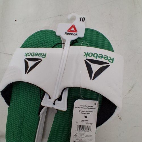 MEN'S REEBOK EVA SLIDE SANDALS - SIZE 10 - WHITE / GREEN (MODEL: 14REESEM26) image 4