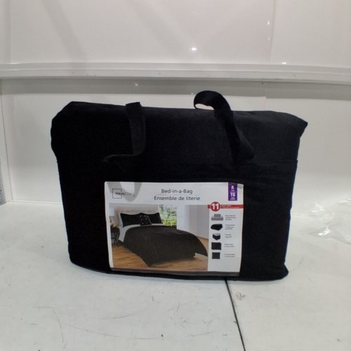 10PC MAINSTAYS VELVET BED IN A BAG COMFORTER SET WITH SHEETS - KING - BLACK image 2