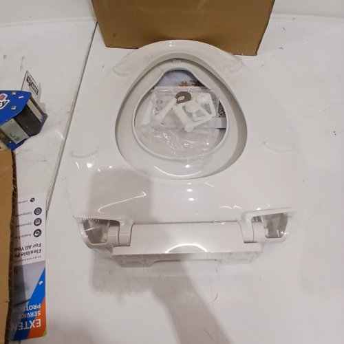 ELONGATED TOILET SEAT WITH BUILT IN POTTY TRAINING SEAT 19"L X 14"W - WHITE (MODEL: PHO_0VP6OQUI) image 2