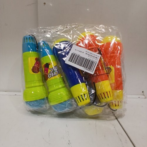6PK KID'S ECHO PLAY MICROPHONES, PLASTIC - 10" - ASSORTED COLORS image 2