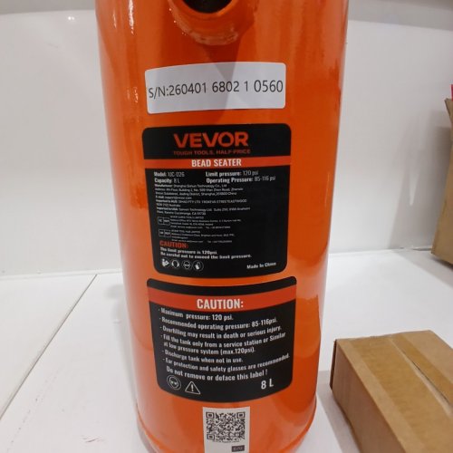 VEVOR TIRE SEATER AIR BLASTER - 120 PSI HANDHELD - 2.1 GAL - ORANGE (MODEL: XJC-026) image 4