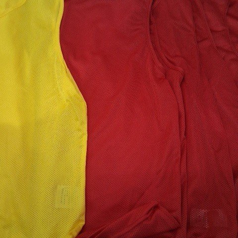 12PK SOCCER JERSEY MESH TRAINING PINNIES - LARGE - YELLOW / RED image 4