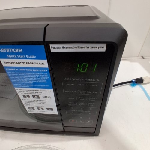 KENMORE COUNTERTOP MICROWAVE - 1.1 CU FT - BLACK (MODEL: KMCMF211BK10) image 2